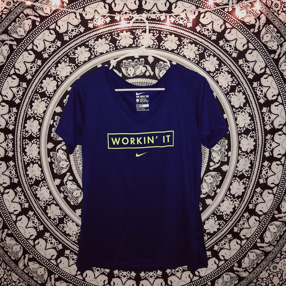 Blue & Green “WORKING IT” Nike Tee